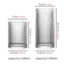 Axyaa Striped Glass Cup for Coffee, Juice, Milk - Ideal for Home & Hospitality