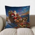 Axyaa Santa Sleigh & Reindeer Christmas Pillow Cover