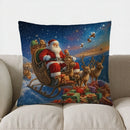 Axyaa Santa Sleigh & Reindeer Christmas Pillow Cover