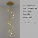 Axyaa Nordic Duplex LED Chandelier, Villa Pendant Lights for Circular Staircase & Living Room