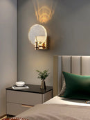 Axyaa Golden Crystal Glass Stainless Steel Wall Lamp for Modern Interior Lighting
