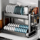 Axyaa Dish Drainer Storage Rack: Countertop Organizer & Dinnerware Stand