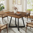 Axyaa Industrial Square Dining Table | 4-Seater Wood Kitchen Table, 31.5" Metal Base