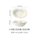 Axyaa Coarse Pottery Shell Plates Set of 4 - Japanese Ceramic Tableware