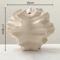 Axyaa Irregular Wrinkle Vase: Creative Abstract Ceramic Pot for Flowers, Desk or Table Decoration