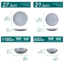 Axyaa Karst Stoneware Tableware Set for 4/8/12 - Dinner, Dessert Plate, Soup Bowl, Mug