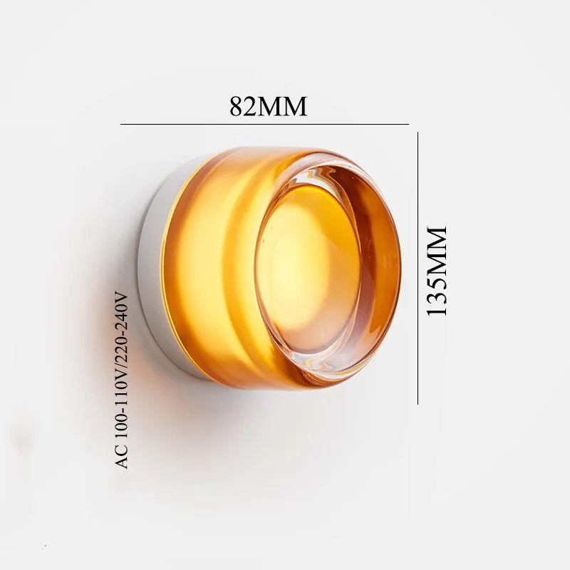 Axyaa Round Acrylic LED Wall Sconce Light for Corridor Balcony Modern Atmosphere