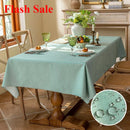 Axyaa Solid Color Tablecloth | Imitation Cotton & Linen | Straight-Edge | Dining Table Cloth