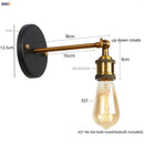Axyaa Gold Industrial Wall Lamp with Pull Chain Switch and LED Lighting