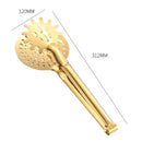 Axyaa Golden Mesh Food Tong Filter Spoon Colander BBQ Clip Kitchen Utensil
