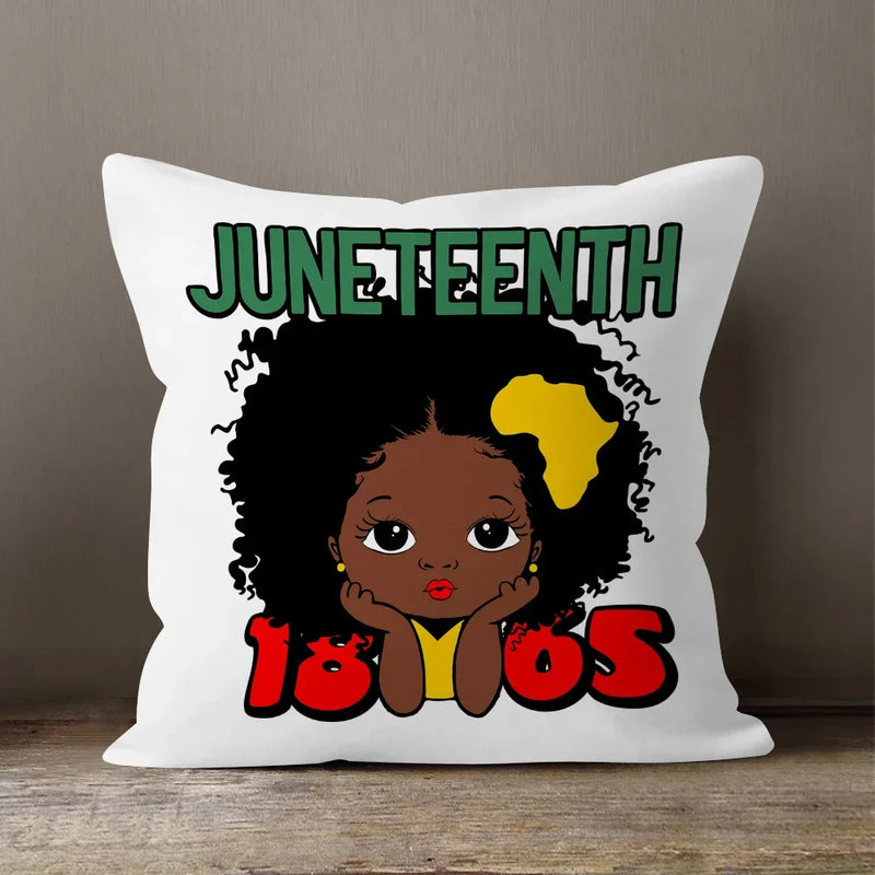 Axyaa Cartoon Girl Pillow Case: Soft Short Plush Cushion Cover for Sofa & Home Decor