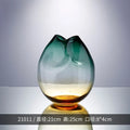 Axyaa Green Gradient Glass Vase for Creative Home Decor and Flower Arrangements