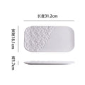Axyaa White Ceramic Stone Pattern Sushi Plate - Creative Tableware