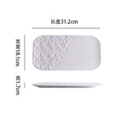 Axyaa White Ceramic Stone Pattern Sushi Plate - Creative Tableware