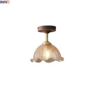 Axyaa Modern Wood Glass LED Ceiling Lights for Living Room Balcony Lighting