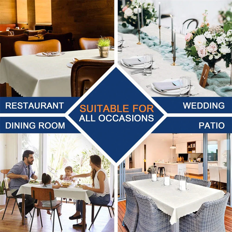 Axyaa Waterproof Vinyl Tablecloth 60x84 Inch for Kitchen Dining Room