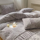 Axyaa Winter Rabbit Fleece Bedding Set: King Size Luxury Duvet Cover with Sheets