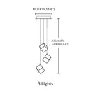 Axyaa Gold Glass Square LED Pendant Lightoom Lighting