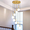 Axyaa LED Ring Stairs Pendant Light Chandelier for Living Room Dining Room Lighting