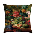 Axyaa Retro Oil Painting Linen Cushion Cover for Home Decor
