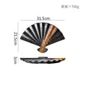 Axyaa Fan Shaped Ceramic Plate: Retro Sushi, Dessert, Dim Sum, Molecular Cuisine Tableware