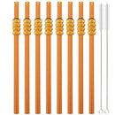 Axyaa High Borosilicate Glass Tomatoes on Sticks Straw Set with Brush
