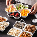 Axya Ceramic Fruit Plate Multi Grid for Snacks & Storage, Household Tableware Tray