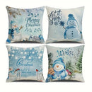 Snowman Winter Pattern Pillow Cover by Axyaa for Sofa Bedroom Car Home Decor