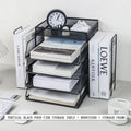 4-Tier Paper Tray Storage Box with File Holder for Desk Organization by Axyaa