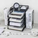 4-Tier Paper Tray Storage Box with File Holder for Desk Organization by Axyaa