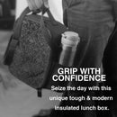 Axyaa Gothic Skull Damask Insulated Lunch Bag - Reusable Thermal Cooler Tote