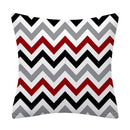 Axyaa Red Geometric Pillowcase Abstract Pachwork Cushion Cover Square Home Decor