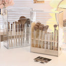 Axyaa Makeup Brush & Lipstick Holder, Divided Storage Rack for Dressing Table
