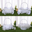 Axyaa Lace Decor Bridesmaid Flower Girl Baskets Rustic Wedding Ceremony Decor