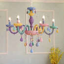 Axyaa Crystal Macaron Chandelier: Girl Princess Room Lighting
