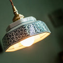 Axyaa Dark Green Ceramic Pendant Light Fixture Retro Hanging Lamp Home Decoration Lighting