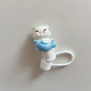 Kawaii Cat Silicone Straw Cover for 10mm Straws - Axyaa Charm Decoration