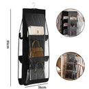 Axyaa Hanging Handbag Organizer 6 Pocket Closet Waterproof Storage Bag