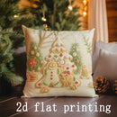 Axyaa Gingerbread Christmas Pillow Covers - Decorative Cushion Set for Sofa, Bedroom, Car