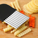 Axyaa Crinkle Cut Knife Chopper French Fry Maker - Stainless Steel Vegetable Slicer