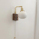 Axyaa LED Wall Sconce Pull Chain Switch Copper Ceramic Nordic Stair Light Fixtures