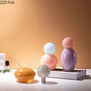 Colorful Glass Vase with Lid & Artificial Flowers by Axyaa - Room Decor Aesthetic