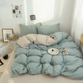 Axyaa Washed Cotton Mix & Match Solid Color Double-Spell Four-Piece Set