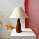 Axyaa Solid Wood Linen Desk Lamp LED Light for Modern Home Decor