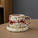 Axyaa Ceramic Coffee Cups and Saucers Set - Japanese Style Breakfast Afternoon Mugs