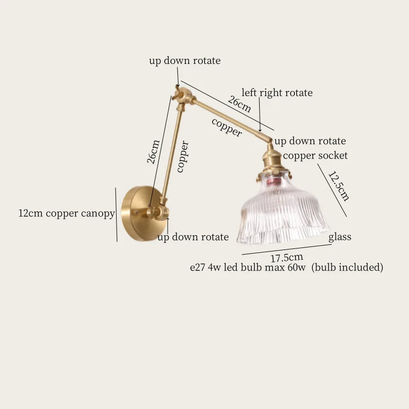 Axyaa Glass LED Wall Lamp for Living Room, Bedroom, Bathroom - Nordic Minimalism