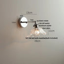 Axyaa Iron Rotate LED Wall Light, Nordic Modern Glass Bedside Lamp
