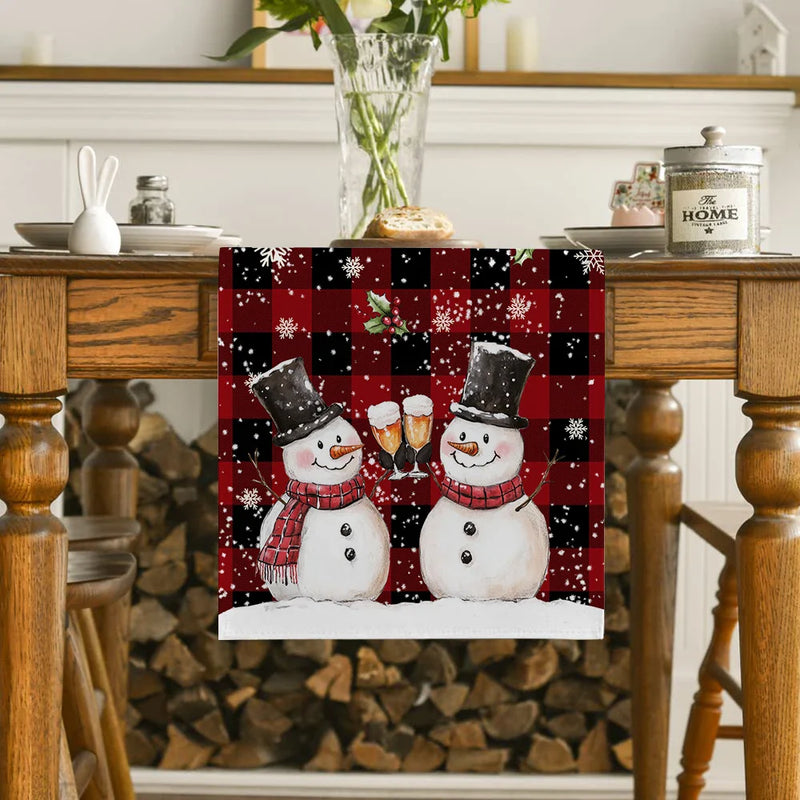 Axyaa Snowman Snowflake Table Runner Home Decor & Party Essential