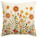 Axyaa Orange Floral Pillowcase - Home Decor Sofa Chair Cushion Cover