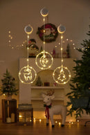 Axyaa LED Xmas Window Lights - Battery Operated for Christmas Parties, Weddings & Garden Decor
